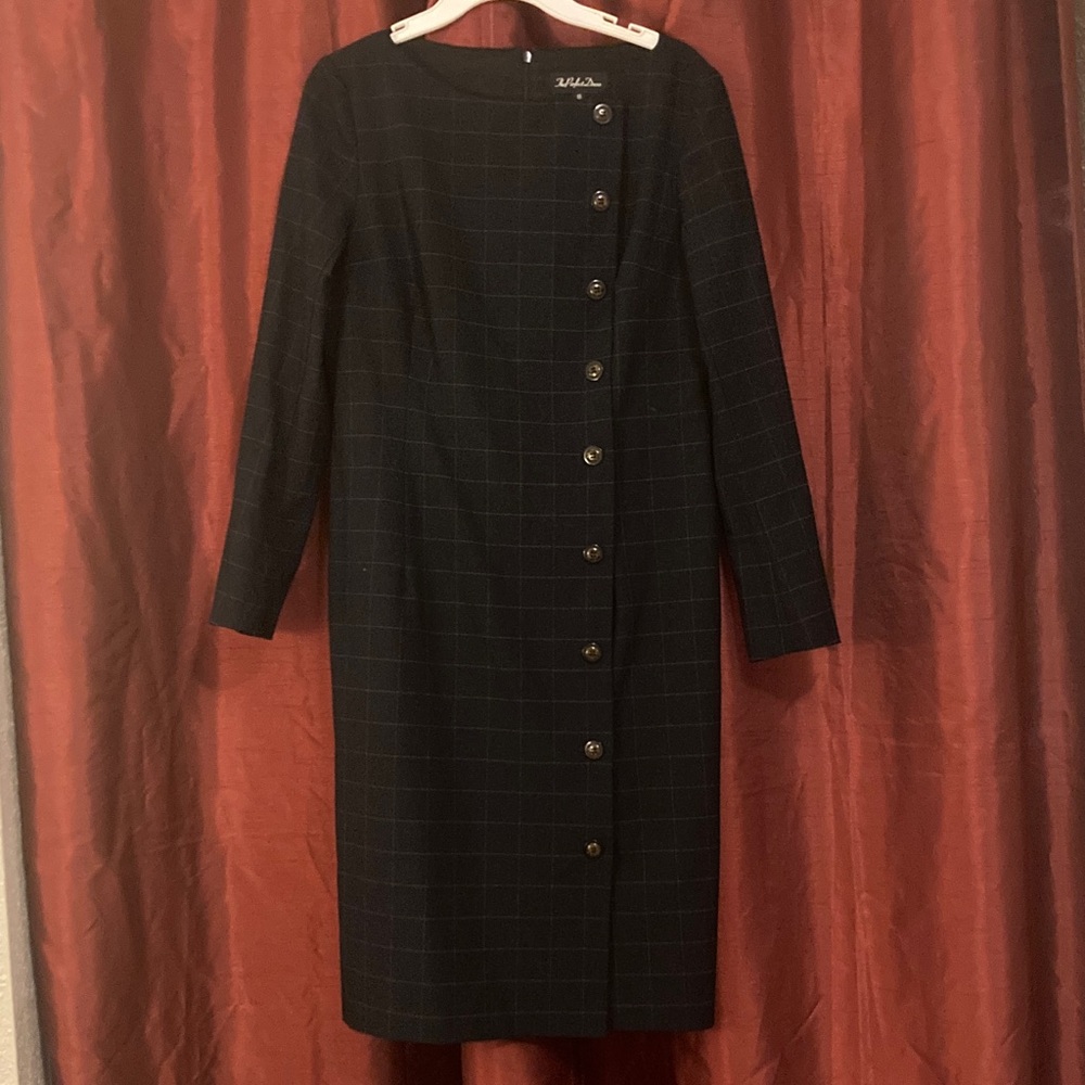 Elegant Black Plaid Dress